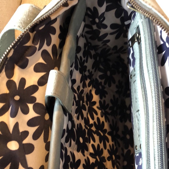 Genuine leather grey laptop backpack Nino Bossi - Picture 3 of 7